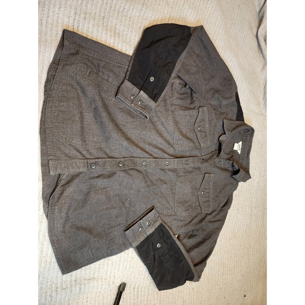 Duluth Trading Co Mens Gray Reinforced Work Shirt Jacket L 3237-97 DYH